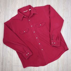 Vintage Red Casual Button Down Shirt